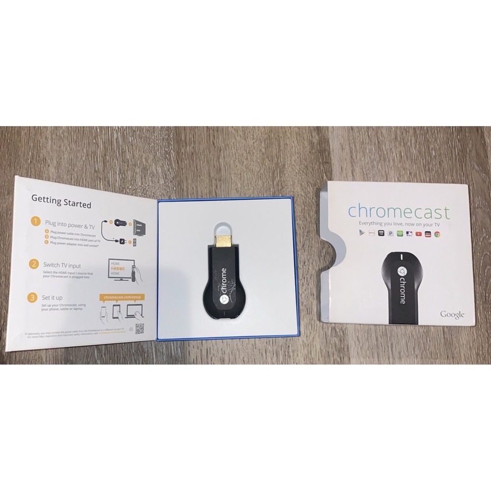 Google Chromecast (1st Generation) HDMI Media Streamer Black H2G2-42